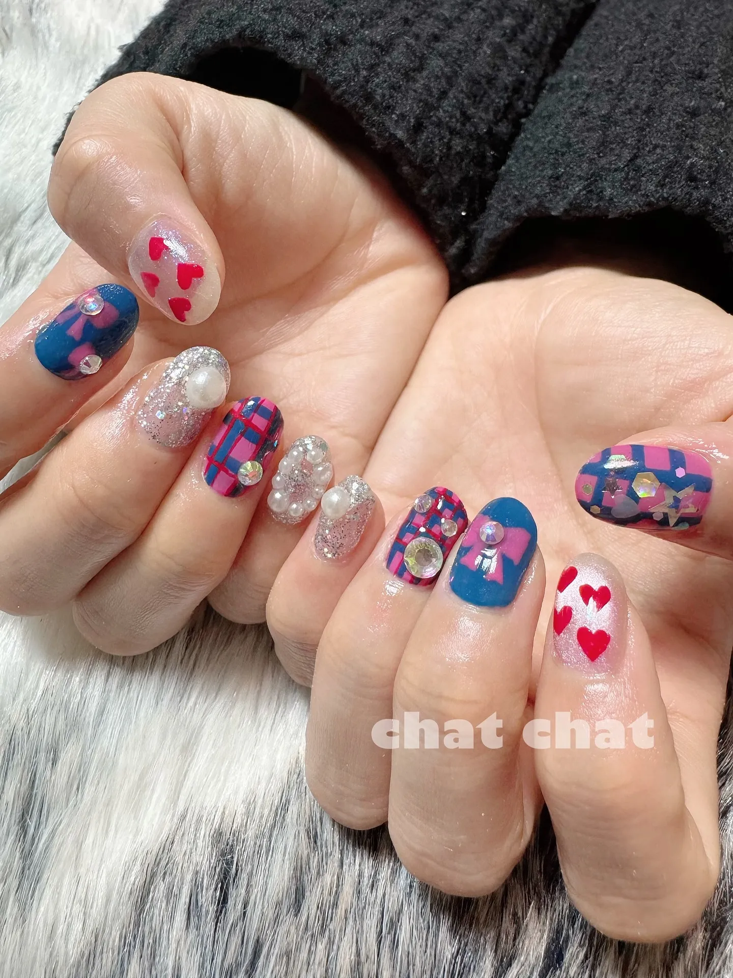 リボン🎀ハート❤️チェック柄