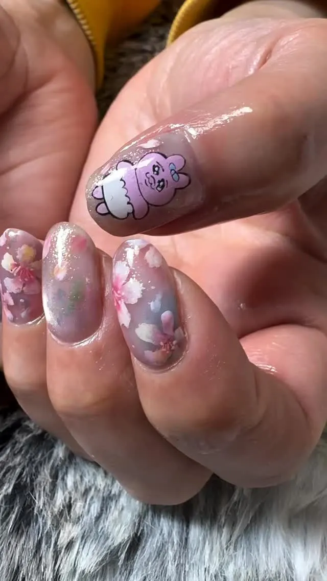 🌸おぱんちゅうさぎネイル🐰